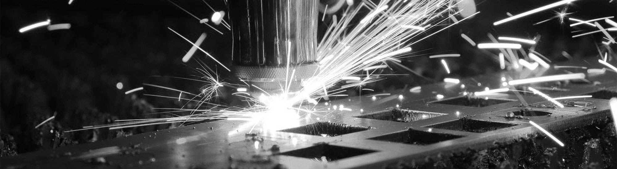 Laser cutting metal black and white